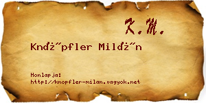 Knöpfler Milán névjegykártya